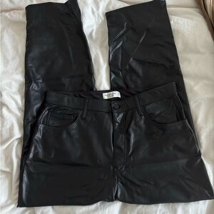 Abercrombie & Fitch Leather Black High-Rise Pants size 32/14
